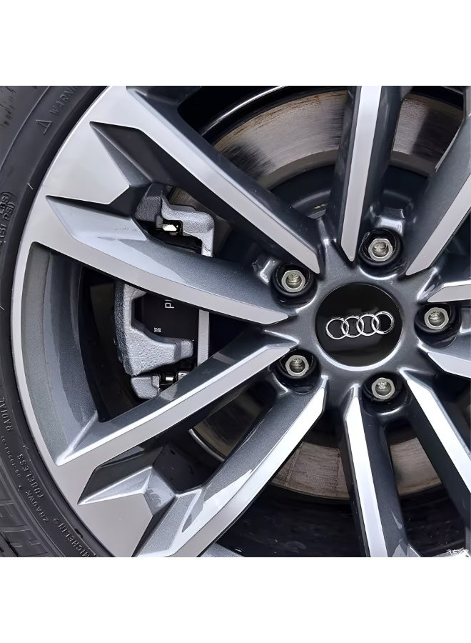 Audi 4 Pcs 68mm Black Car Wheel Center Hub Caps for Audi | Easy Snap-Fit Alloy Wheel Center Caps - Image 5