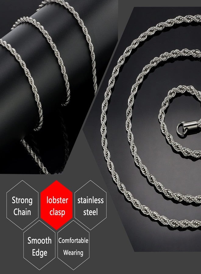 HolyFast Twist Chain Necklace 4mm 16Inches - Stainless Steel Rope Jewelry for Men & Women - Image 5