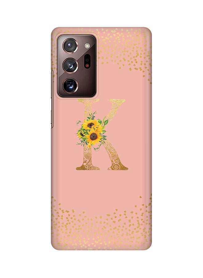 Stylizedd Monogram Slim Cover for Samsung Galaxy Note 20 Ultra Case Custom Initials Letter Floral Pattern Snap Series Mobile Cover Matte Alphabet  - K (Rose Pink) - Image 1