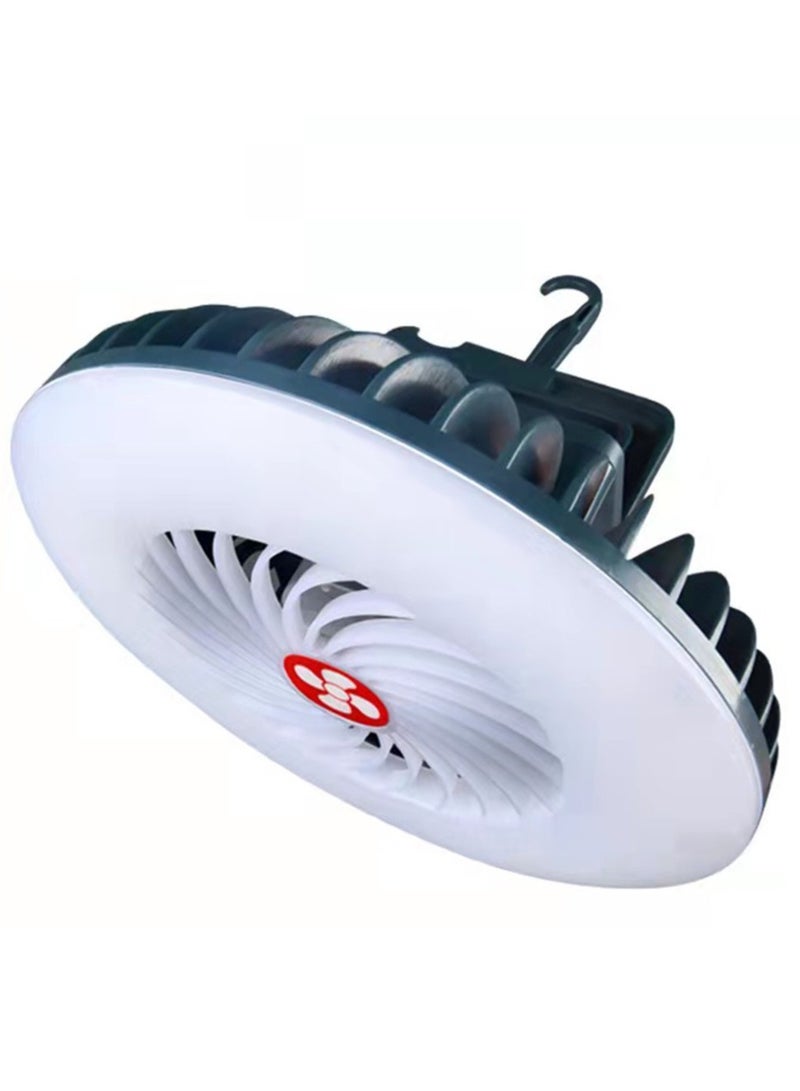 LED Camping Light with Fan Rechargeable Tent Light Emergency Lantern ,2 Light Modes ,3 Wind Speed ,Power Display, Waterproof - Image 1