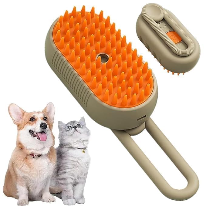 OOSARY Steam Brush for Dog Cat Steam Brush 3 in 1 Water Brush for Dogs Silicone Massage Dog Comb Electric Multifunctional Water Brush Spa for Dogs USB Rechargeable Steamy Brush for Pet (brush) - Image 1