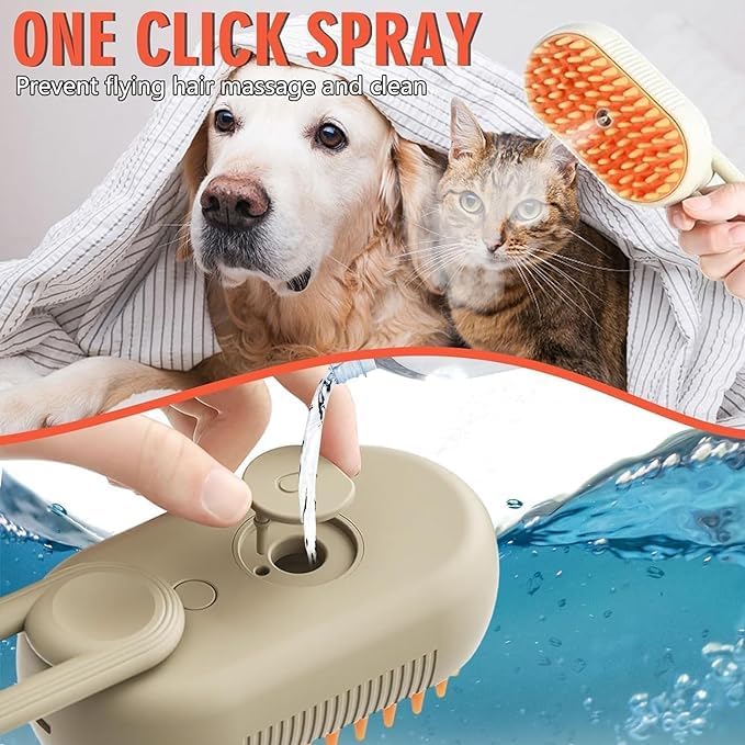 OOSARY Steam Brush for Dog Cat Steam Brush 3 in 1 Water Brush for Dogs Silicone Massage Dog Comb Electric Multifunctional Water Brush Spa for Dogs USB Rechargeable Steamy Brush for Pet (brush) - Image 5