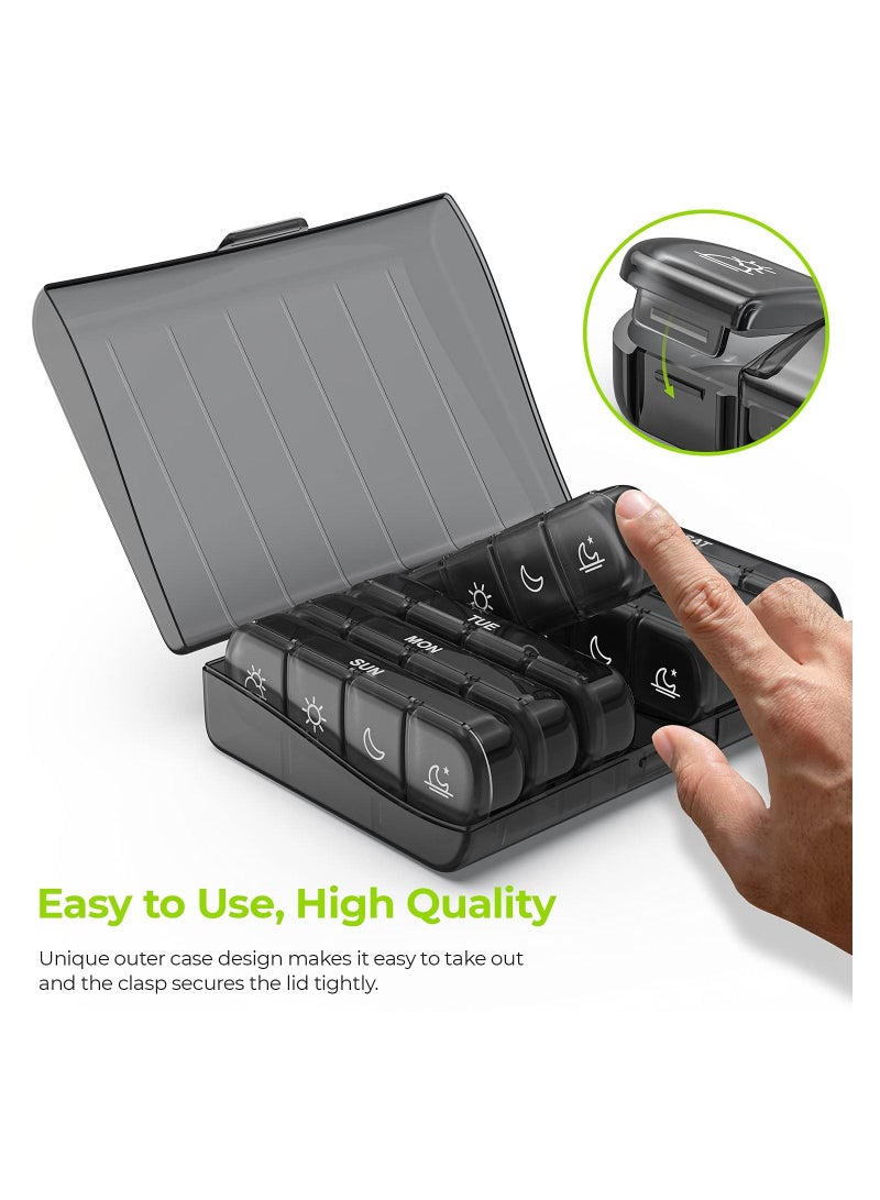 NIBEMINENT Weekly Pill Organizer 4 Times a Day with 7 Daily Large Box Cases to Hold Fish Oils Vitamins Supplements Medication - Image 5