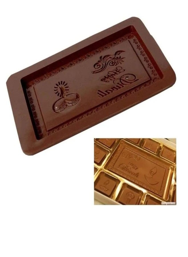 Global+Plus Happy Diwali Mould | Silicone Chocolate Mould | Cake Decoration Decorating Mould | deepawali Moulds| Single Cavity bar Chocolate Mould(Random Color) - Image 2