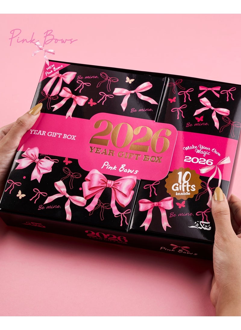 Mofakera Calendar Pink Bow Daily Year Gift Box 2026 ( Agenda ) - Image 1