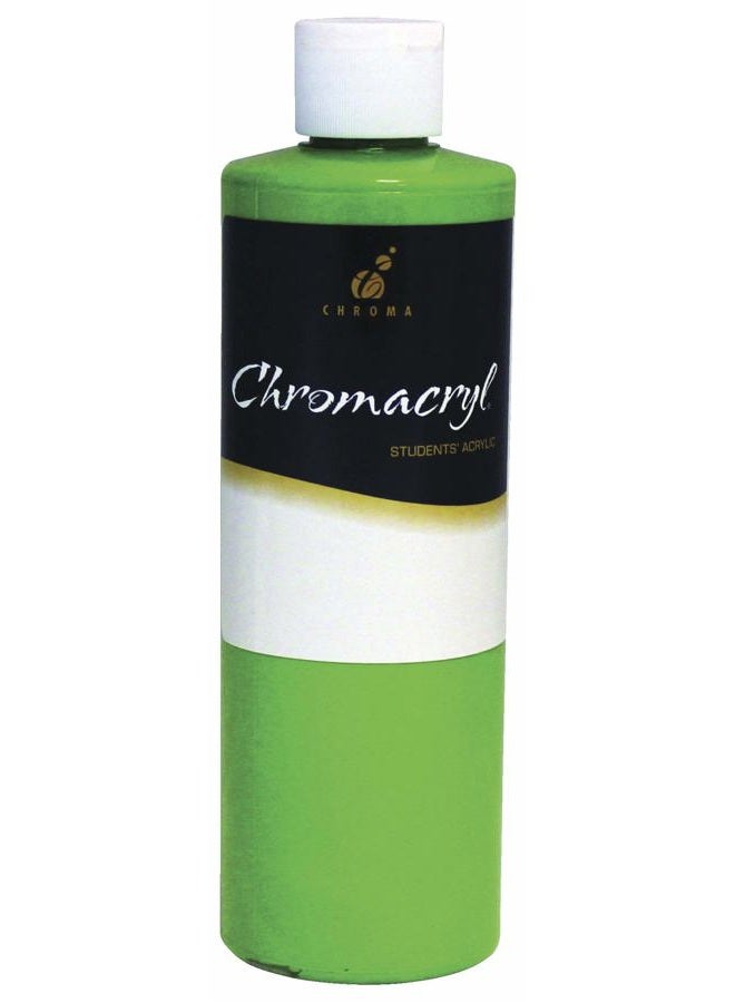 Chroma 1207 Premium Students Acrylic Paint, 1 Pint Bottle, 7" Height, 3.2" Width, 3.2" Length, Green Light