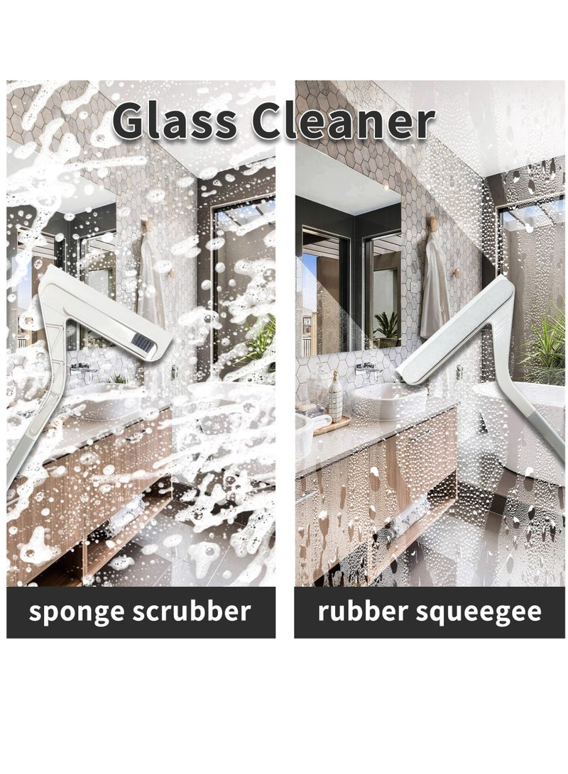 Excefore Shower Squeegee, Shower Squeegee for Glass Doors with Crevice Brush, 2 in 1 Window Squeegee Cleaner, Professional Window Scrubber for Bathroom Shower Car Mirror Glass - Image 2