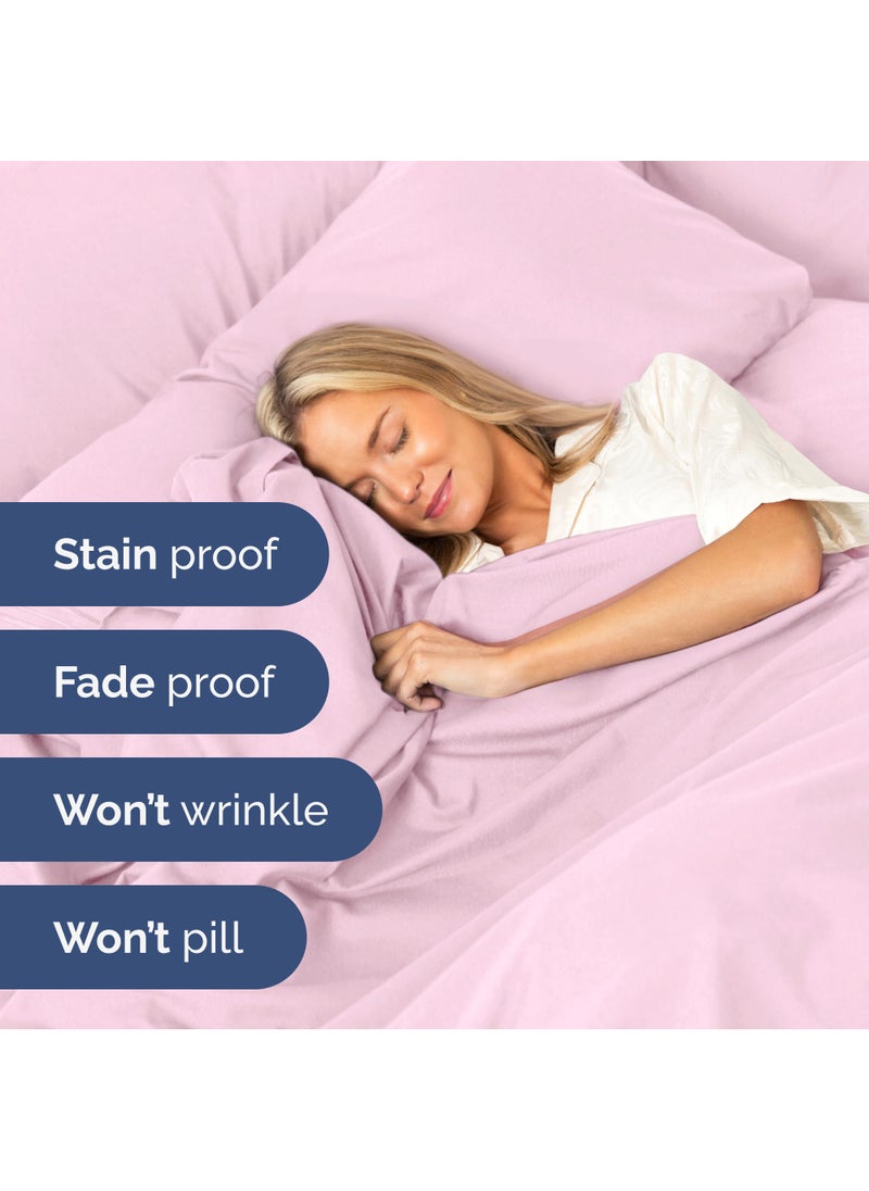 Extra Deep Twin Sheet Set - 4 Piece Breathable & Cooling Sheets - Hotel Luxury Bed Sheets Set - Easy & Secure Fit - Soft  Wrinkle Free & Comfy Sheets Set - Light Pink Sheet Set with Extra Deep Pockets