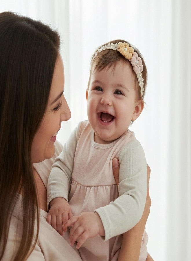 MATSON مجموعة ربطات شعر كوين للبنات الصغيرات، طوق رأس على شكل تاج أميرة ومشابك ربطات شعر من النايلون الناعم، لون وردي، للرضع والأطفال الصغار، عبوة من 3 قطع (كوين) - Image 3