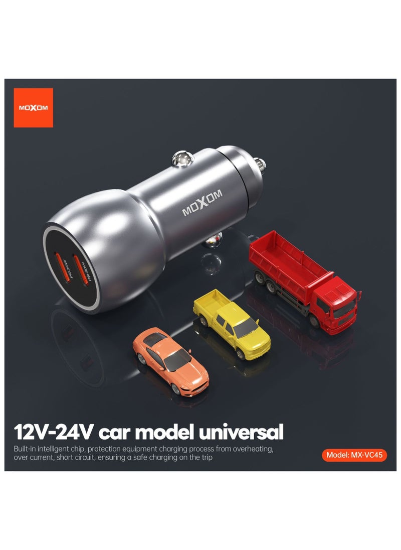 MOXOM MX-VC45 60W Dual PD Supports Fast Charging Two Devices at Full Speed 30W Output for Each Port  - Image 2