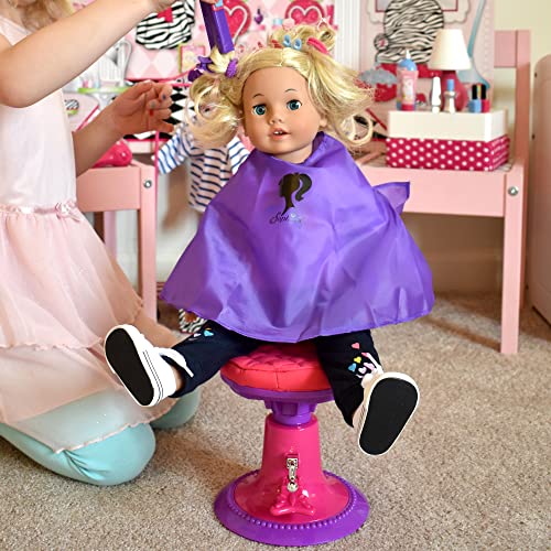 Sophia's Hair Salon Complete 30 Piece Set with Styling Tools, Hair Ties, Brush, Mirror, Blow Dryer, Salon Cape and More for 18" Dolls, Pink/Purple - Image 2