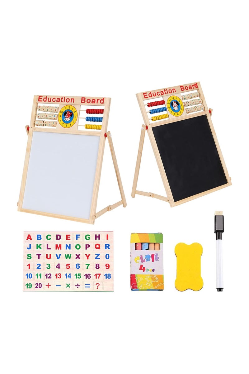Genie Double Sided Wooden Board for Kids 2 in 1, Whiteboard for Learning Writing and Drawing, Lightweight Kitchen Board  - Image 1