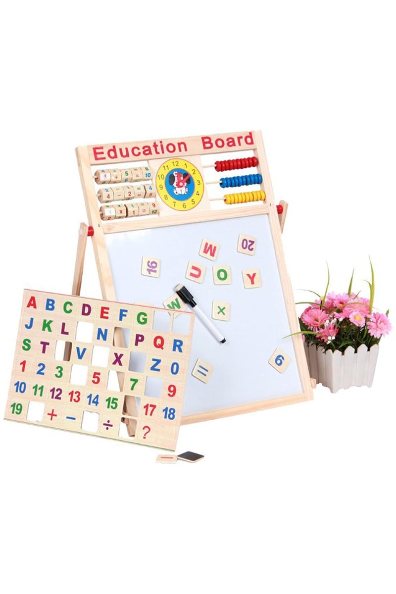 Genie Double Sided Wooden Board for Kids 2 in 1, Whiteboard for Learning Writing and Drawing, Lightweight Kitchen Board  - Image 2