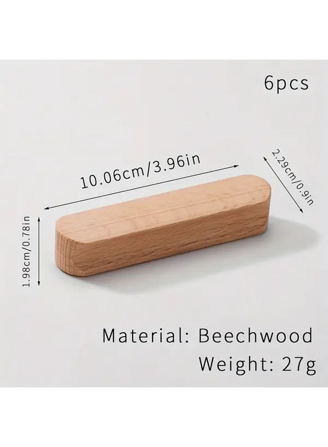 2 Pcs Solid Beech Wood Cabinet Pulls Heavy Duty Wood Drawer Handles With Polished Metal Like Finish No Drill Installation For Cabinets Wardrobes Dressers Compatible With Modern And Traditional Furniture - Image 5