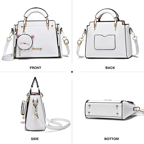 Xiaoyu Fashion Purses and Handbags for Women Ladies Crossbody Bags Top Handle Satchel Shoulder Bags Small Totes (White) - Image 2