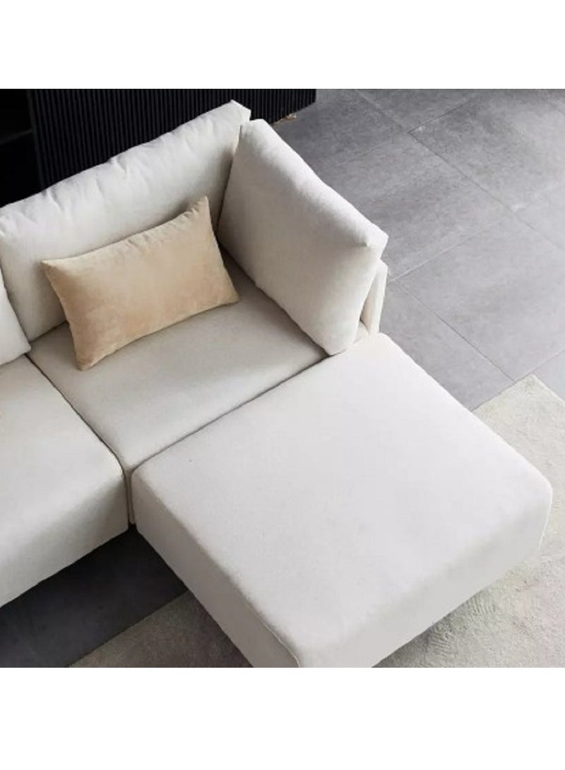 Ripple FURNITURE U Shape Luxury Sofa Set Modern Design Furniture Sectional Couch Living Room Sofa 6 Seaters Beige 360X75X70  - Image 3