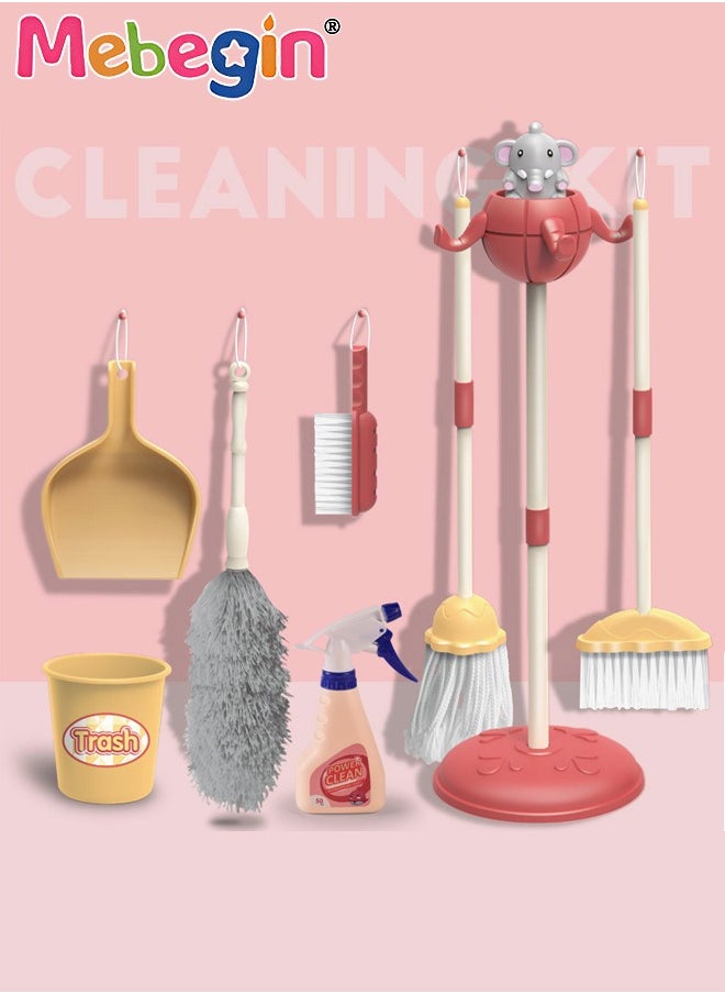 MEBEGIN - 8 PCS Household Tools Cleaning Toys Play Set Pretend Play Set Educational Durable Housekeeping Broom, Dustpan, Mops, Pretend Household Gift for Toddlers Boys Girls - Image 1