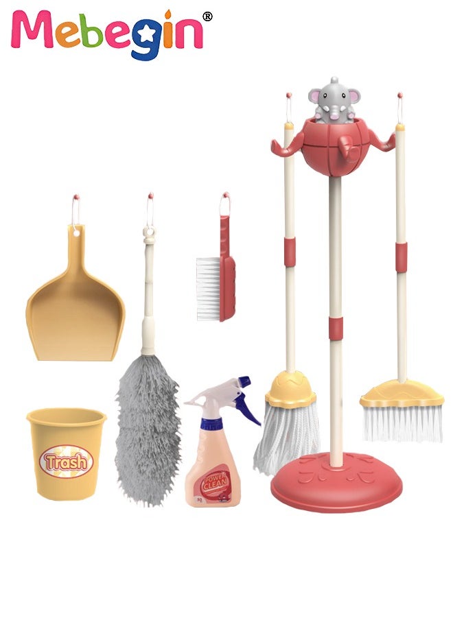 MEBEGIN - 8 PCS Household Tools Cleaning Toys Play Set Pretend Play Set Educational Durable Housekeeping Broom, Dustpan, Mops, Pretend Household Gift for Toddlers Boys Girls - Image 1