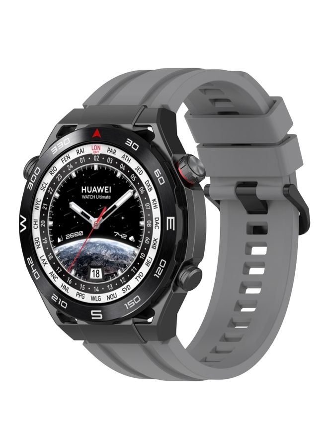 Replacement Strap For Huawei Watch Ultimate Long & Short Sports Solid Color Silicone Watch Band Set Grey 