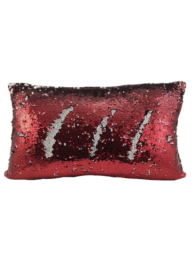 Red & Silver Color Polyester Cushion with Filler for Sofa, Bed, Living Room - CS 085 sofa cushion with insert 30x50cm - pzsku/ZACACFEAB99676F908A70Z/45/_/1732605238/1e708860-4bf8-4361-b24f-f70bfa0c7f5b