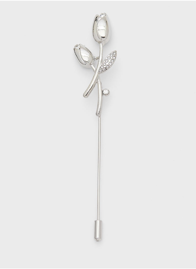 ELLA Floral  Diamante Brooch  - Image 1