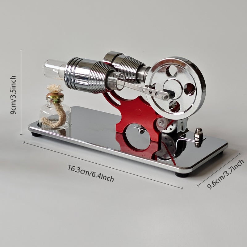 Hot Air Stirling Engine Electricity Generator Motor Model with LED Bulb Flywheel Design Science Experiment with CNC Aluminum Alloy Base DIY Education Toy for Teacher Adults Kids School Office Decor - Image 2