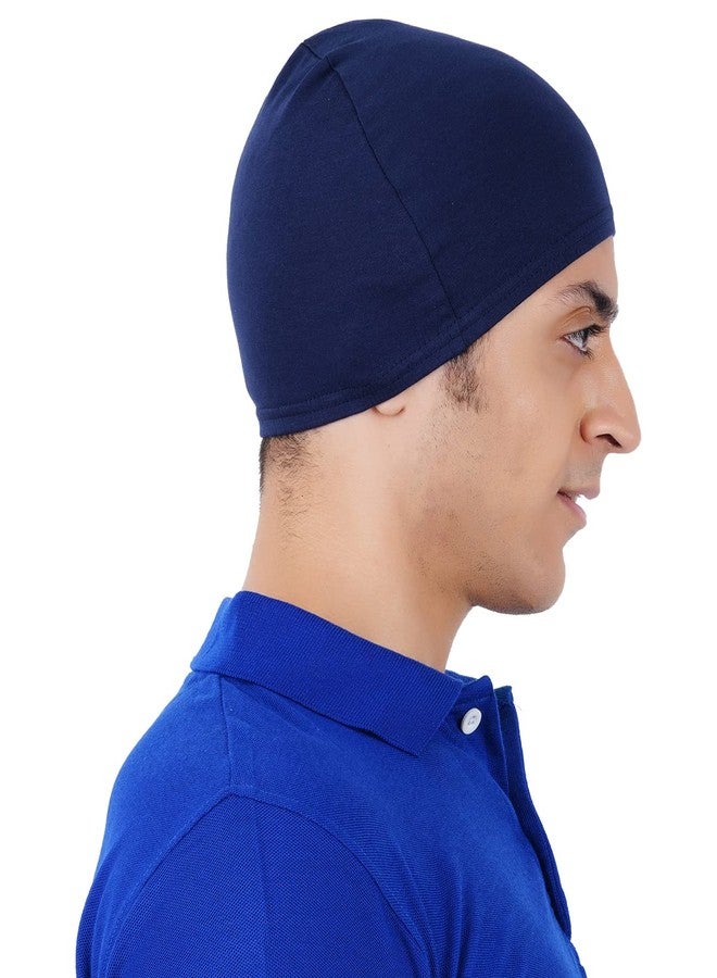 Pride Apparel Pure Cotton Helmet Skull Caps for Men and Women (10, Blue) - Image 5