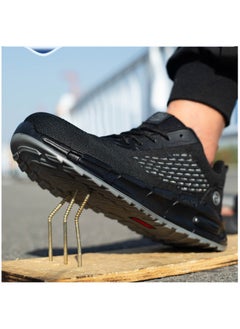 NIBEMINENT Men's Steel Toe Work Safety Shoes, Puncture Proof Anti-skid Work Shoes, Lightweight Breathable Industrial Construction Sneakers  - Image 3