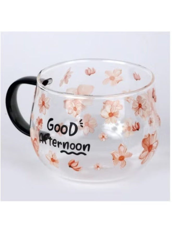 Good Afternoon Heat Resistant Tea, Coffee and Cold Drinks Glass Mug - Image 1