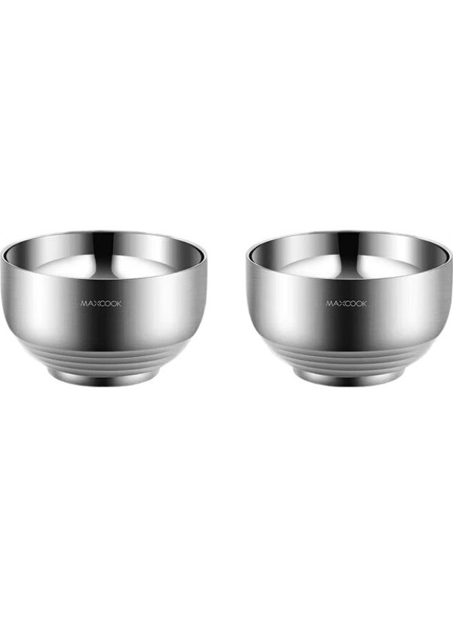 MAX COOK Meichun (Maxcook) 304 Stainless Steel Bowl, Double-Layer Insulated Soup Bowl, Tableware Noodle Bowl 13Cm (Set Of 2) Mcwa614 - Image 2
