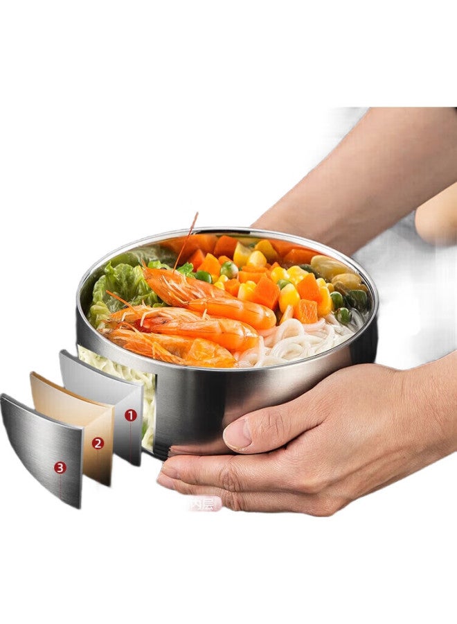 MAX COOK Meichun (Maxcook) 304 Stainless Steel Bowl, Double-Layer Insulated Soup Bowl, Tableware Noodle Bowl 13Cm (Set Of 2) Mcwa614 - Image 1