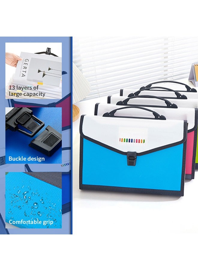 Generic - Large-Capacity File Folders, Portable Document Folder with Colorful Labels, Suitable for School, Office, Meeting, Travel - Image 1