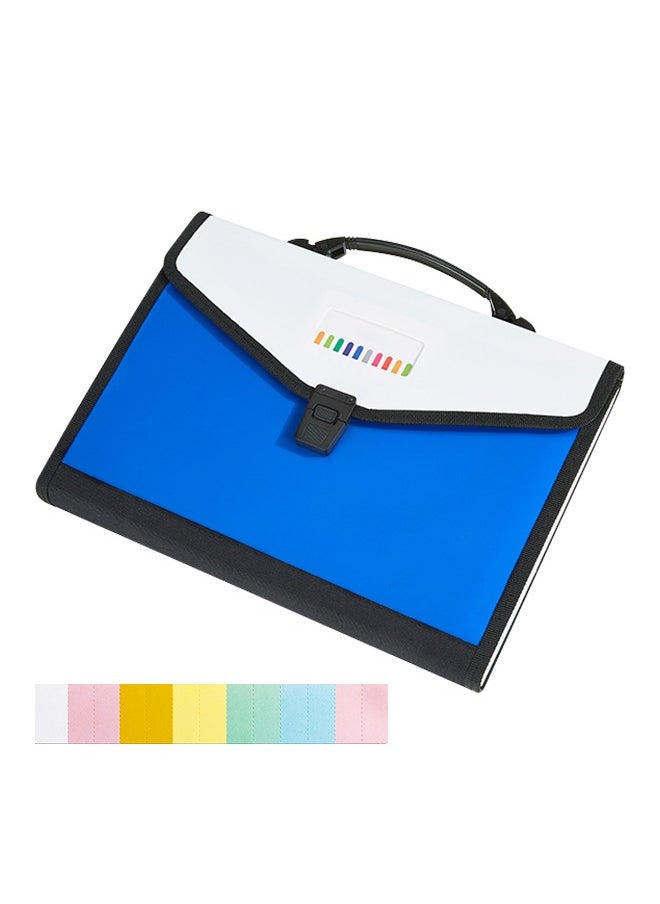 Generic - Large-Capacity File Folders, Portable Document Folder with Colorful Labels, Suitable for School, Office, Meeting, Travel - Image 1