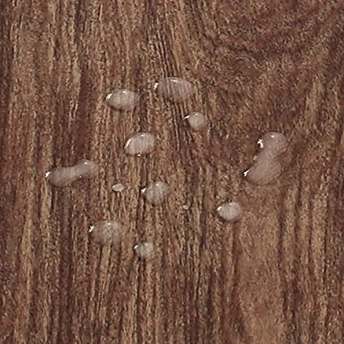 NLMUVW Round Fitted Vinyl Tablecloth with Elastic Edge 100% Waterproof Oil Proof PVC Table Cloth Wipe Clean Table Cover for Indoor and Outdoor, Dark Wood, 45"- 56" - Image 5