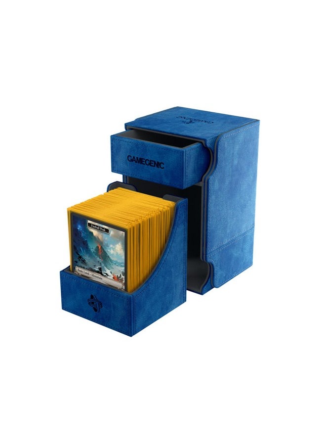 Gamegenic Watchtower 100+ XL Convertible Deck Box | Double-Sleeved Card Storage | Card Game Protector | Nexofyber Surface | Holds Up to 100 Cards | Blue Color | Made by Gamegenic  - Image 4