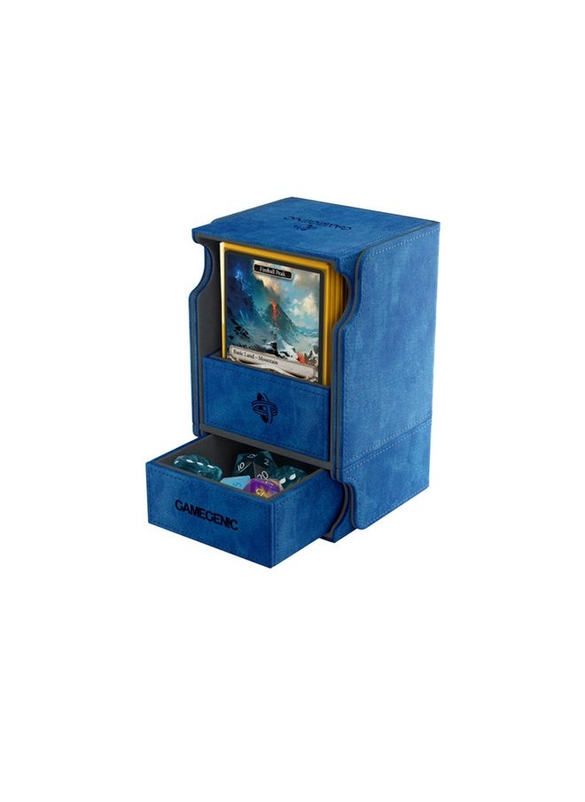 Gamegenic Watchtower 100+ XL Convertible Deck Box | Double-Sleeved Card Storage | Card Game Protector | Nexofyber Surface | Holds Up to 100 Cards | Blue Color | Made by Gamegenic  - Image 5