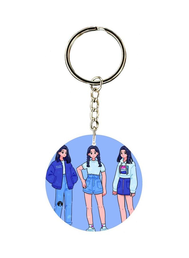 Cartoon Character Printed Keychain