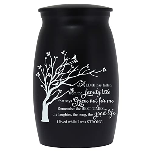 3 Inchs Small Urn for Ashes Aluminium Mini Urn Cremation Ash Urn Ashes Holder Small urn for Family Loved OnesA Limb has Fallen from The Family