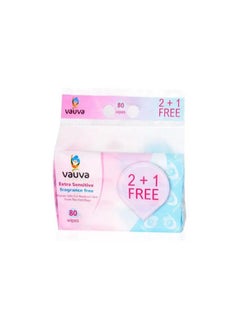 Vauva Baby Wipes With Lid 45 GSM 100% Cottong 3 Bags - (2+1)  - Image 2
