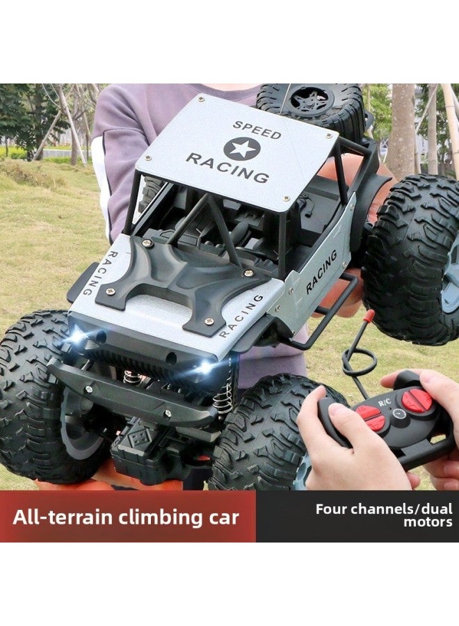 Large Remote Control Car Off-road Vehicle Climbing Car Fall-resistant Electric Children's Toy Boy Drift Racing Jeep-Color:Remote Control Off-road Vehicle (camouflage Green Plastic Version)-Scale:A Rechargeable Battery + Remote Control Battery - Image 3