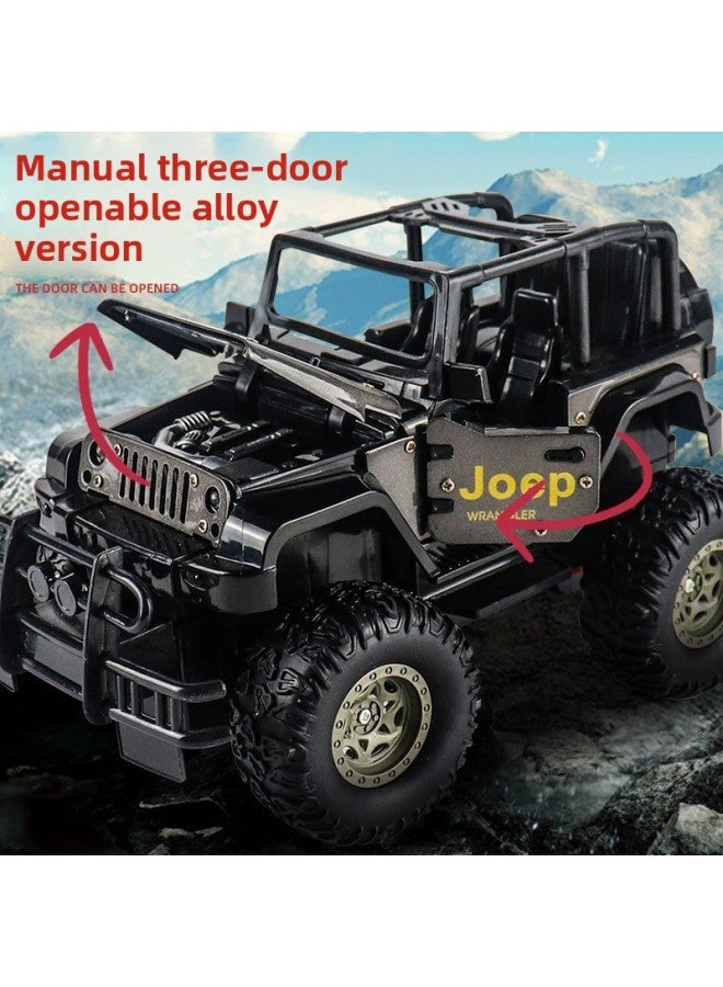 Large Remote Control Car Off-road Vehicle Climbing Car Fall-resistant Electric Children's Toy Boy Drift Racing Jeep-Color:Remote Control Off-road Vehicle (camouflage Green Plastic Version)-Scale:A Rechargeable Battery + Remote Control Battery - Image 4