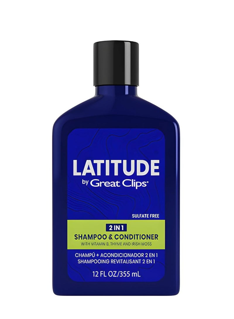 GREAT CLIPS LATITUDE 2-in-1 Shampoo + Conditioner | Daily Shampoo and Conditioner Set for Men | Promotes Full + Healthy Hair | 12oz - Image 1