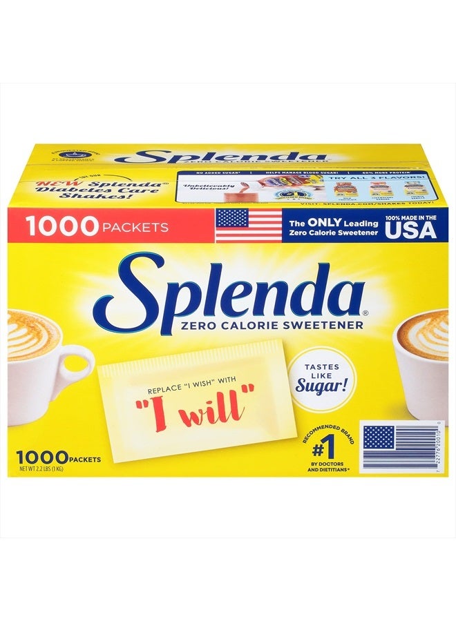 Splenda No Calorie Sweetener Value Pack, 1000 Individual Packets, 2.2 lbs,1000 Count (Pack of 1) - Image 1