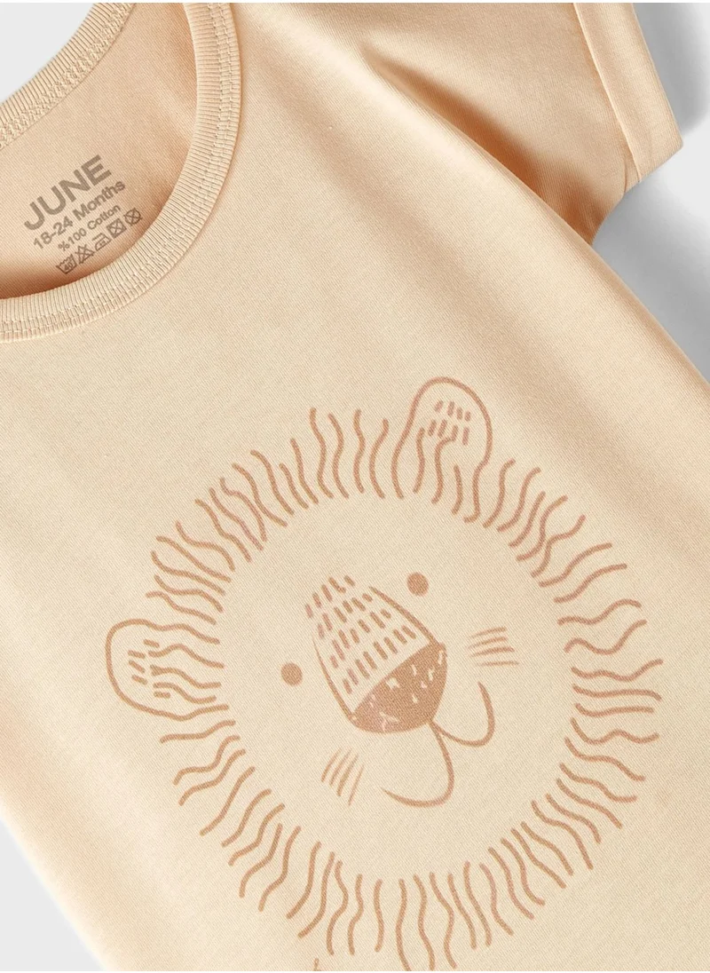 JUNE Kids Crew Neck T-Shirt And Shorts Set