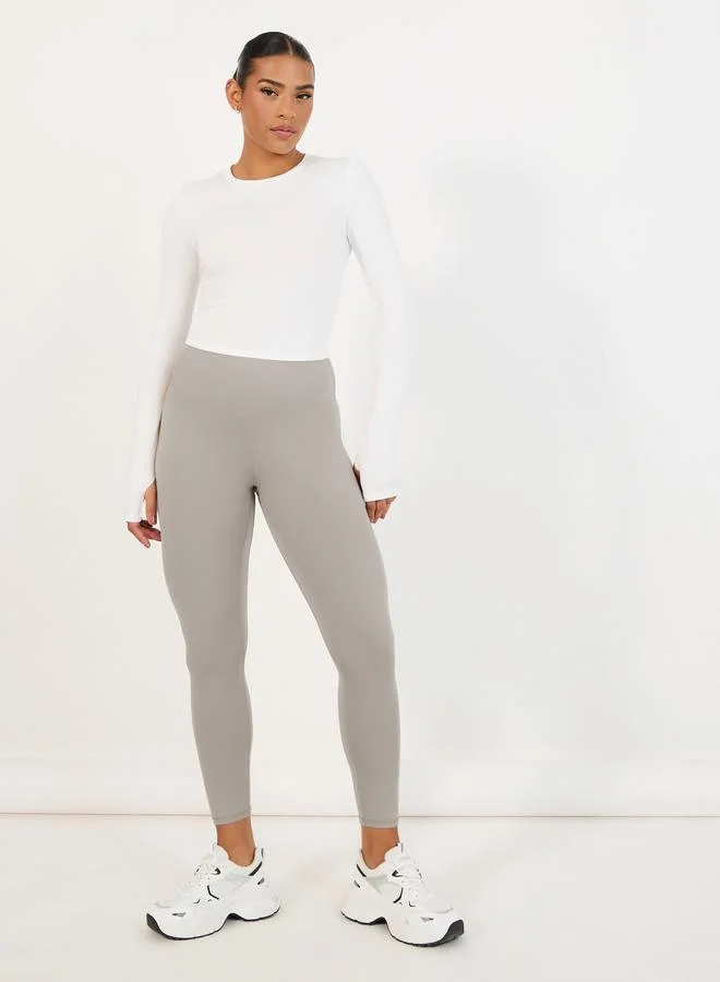 Styli Active Broad Waistband Basic Leggings