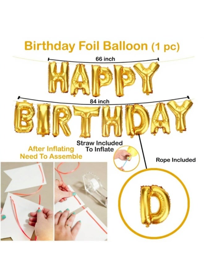 25Pcs Golden Happy Birthday Foil Balloon, Confetti and Metallic Balloons Combo For Birthday Decoration Items For Kids - Image 4
