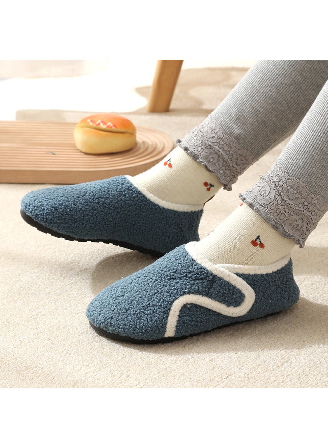 Autumn And Winter Children's Indoor Fleece-lined Floor Socks Shoes With Non-slip Soles, Early Learning Walking Shoes For Babies, Home Cotton Shoes For Indoor Cold Protection