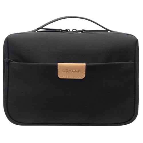 LEVEL8 Travel Toiletry Bag for Women Men, Travel Organizer Water Repellent, Makeup Organizer with Hang Hook for Travel Accessories, Large/Black - Image 1