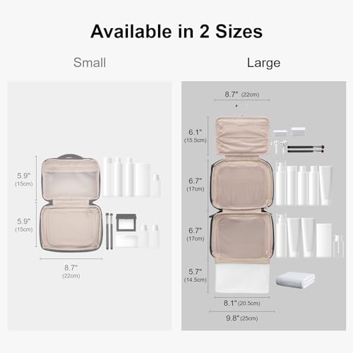 LEVEL8 Travel Toiletry Bag for Women Men, Travel Organizer Water Repellent, Makeup Organizer with Hang Hook for Travel Accessories, Large/Black - Image 2
