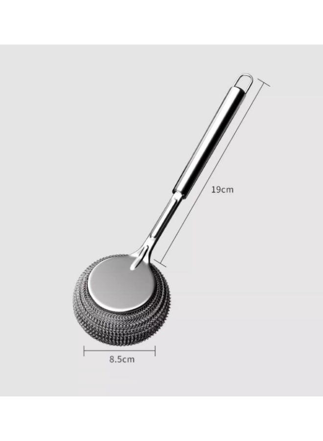 HOMESTAR Replaceable Head Long Handle Pot Brush | 201 Stainless Steel Scrubber | Thickened Non-Scratch Bristles | Anti-Slip Ergonomic Grip | For Non-Stick Pans/Bakeware/Ovens | Heat-Resistant & Easy To Clean | Ultimate Kitchen Cleaning Tool | Comfortable Design - Image 5